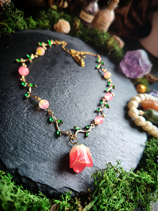 First Blooming Rose Necklace