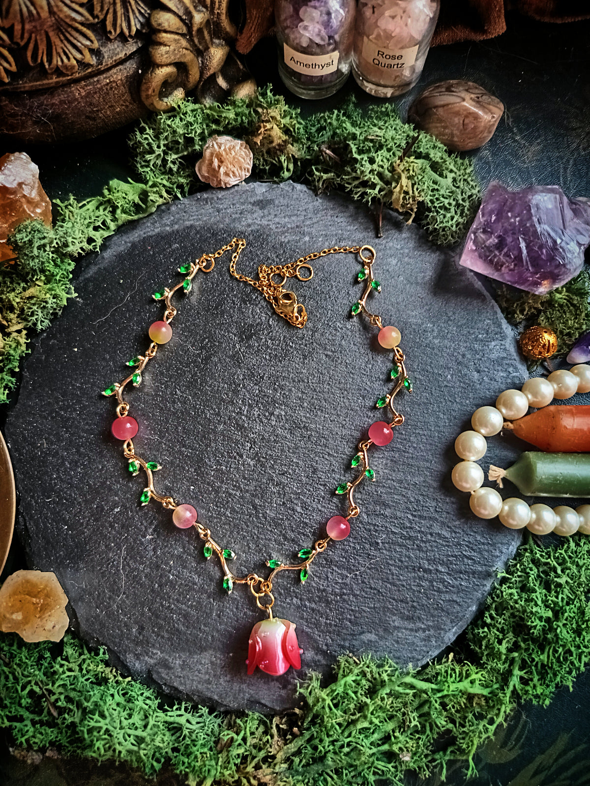 First Blooming Rose Necklace