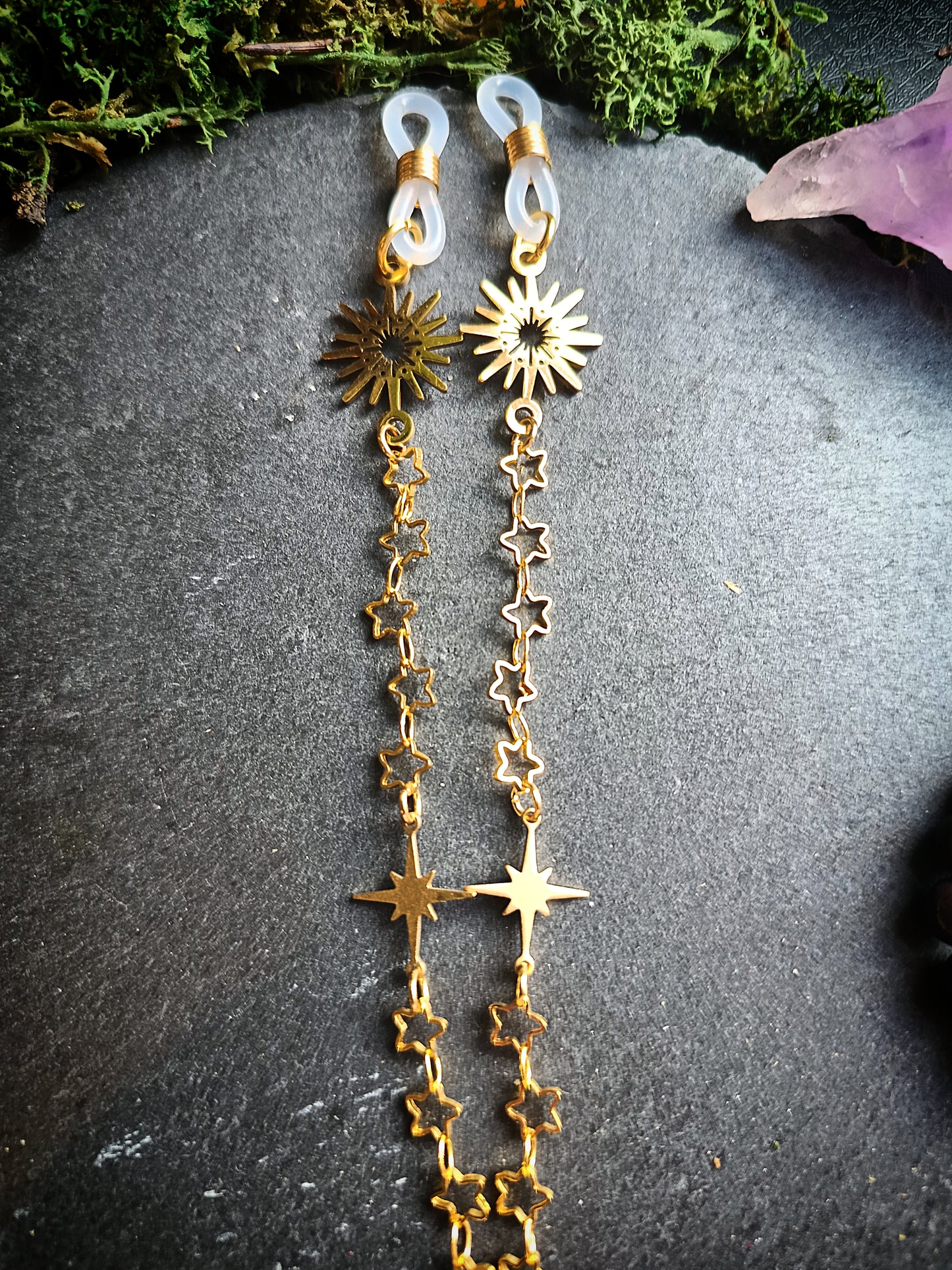 Golden Chain of Stars Glasses Chains (Sunburst Edition)