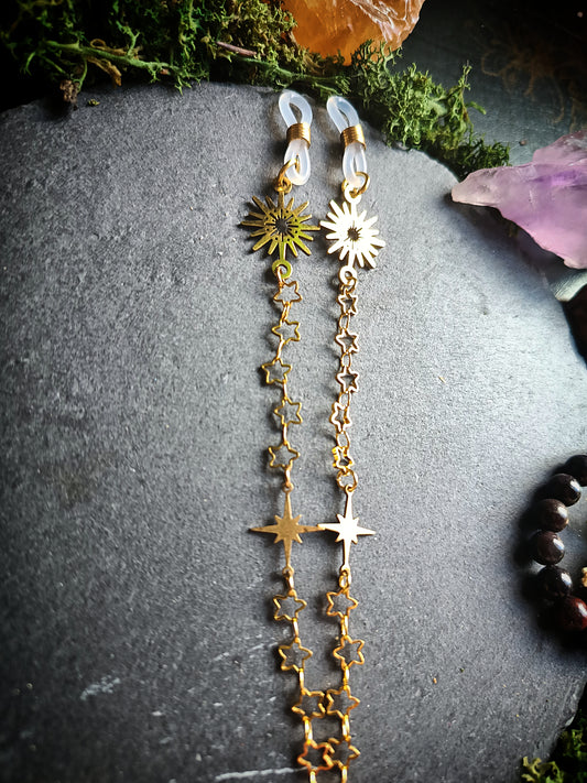 Golden Chain of Stars Glasses Chains (Sunburst Edition)