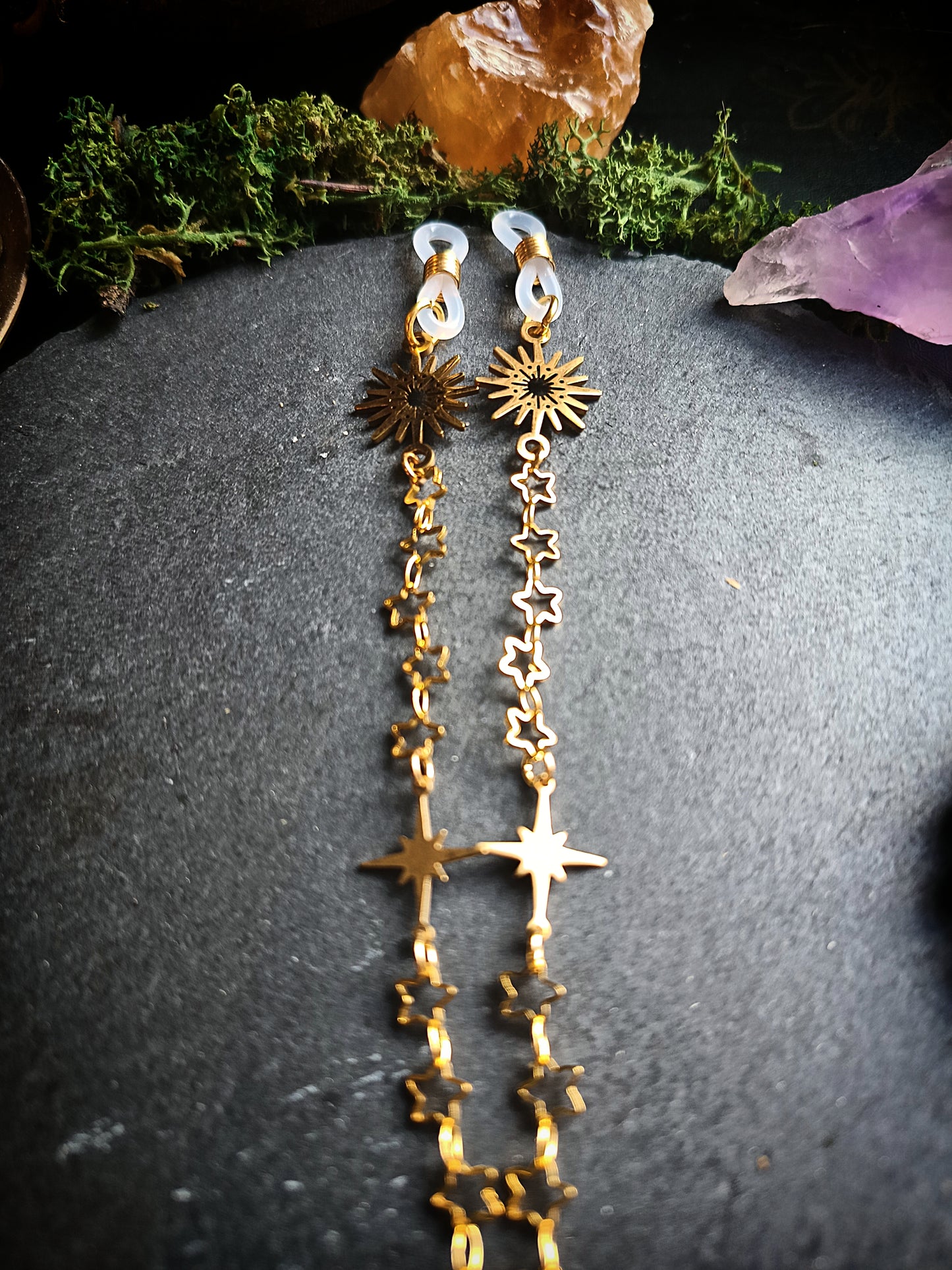 Golden Chain of Stars Glasses Chains (Sunburst Edition)