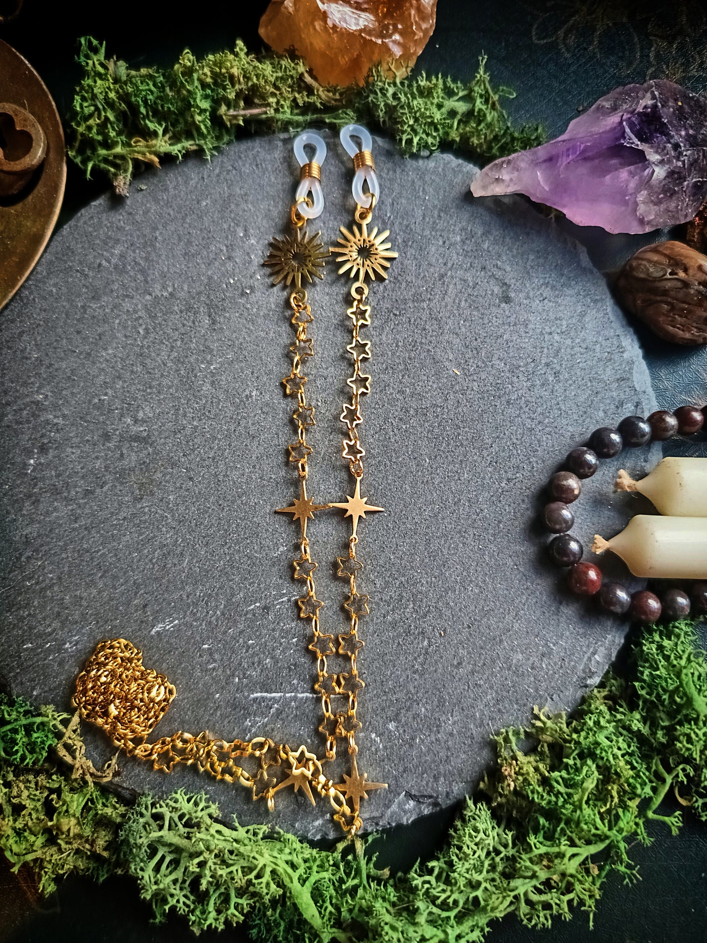 Golden Chain of Stars Glasses Chains (Sunburst Edition)